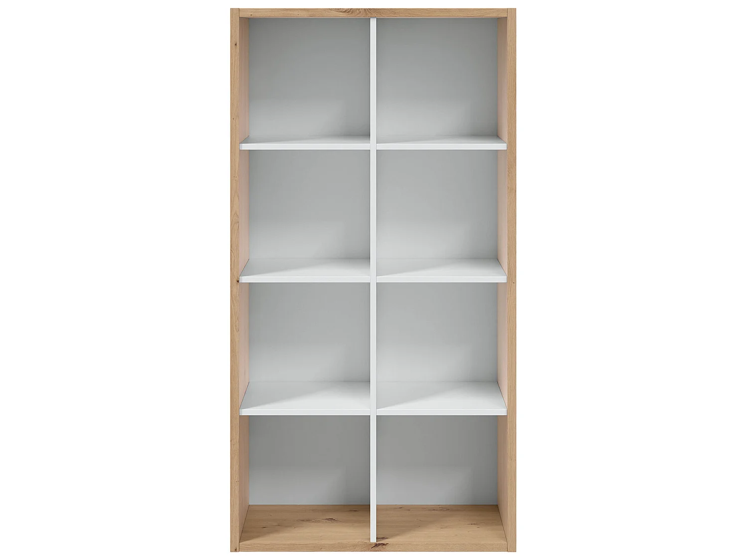 Estantería Cubic 8 huecos, color roble y blanco