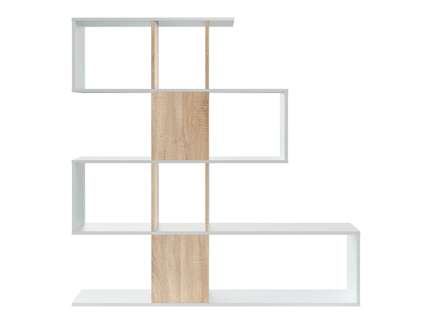 Estantería Librería Zeta Color Blanco/Roble 10 Huecos, para Salón o Comedor