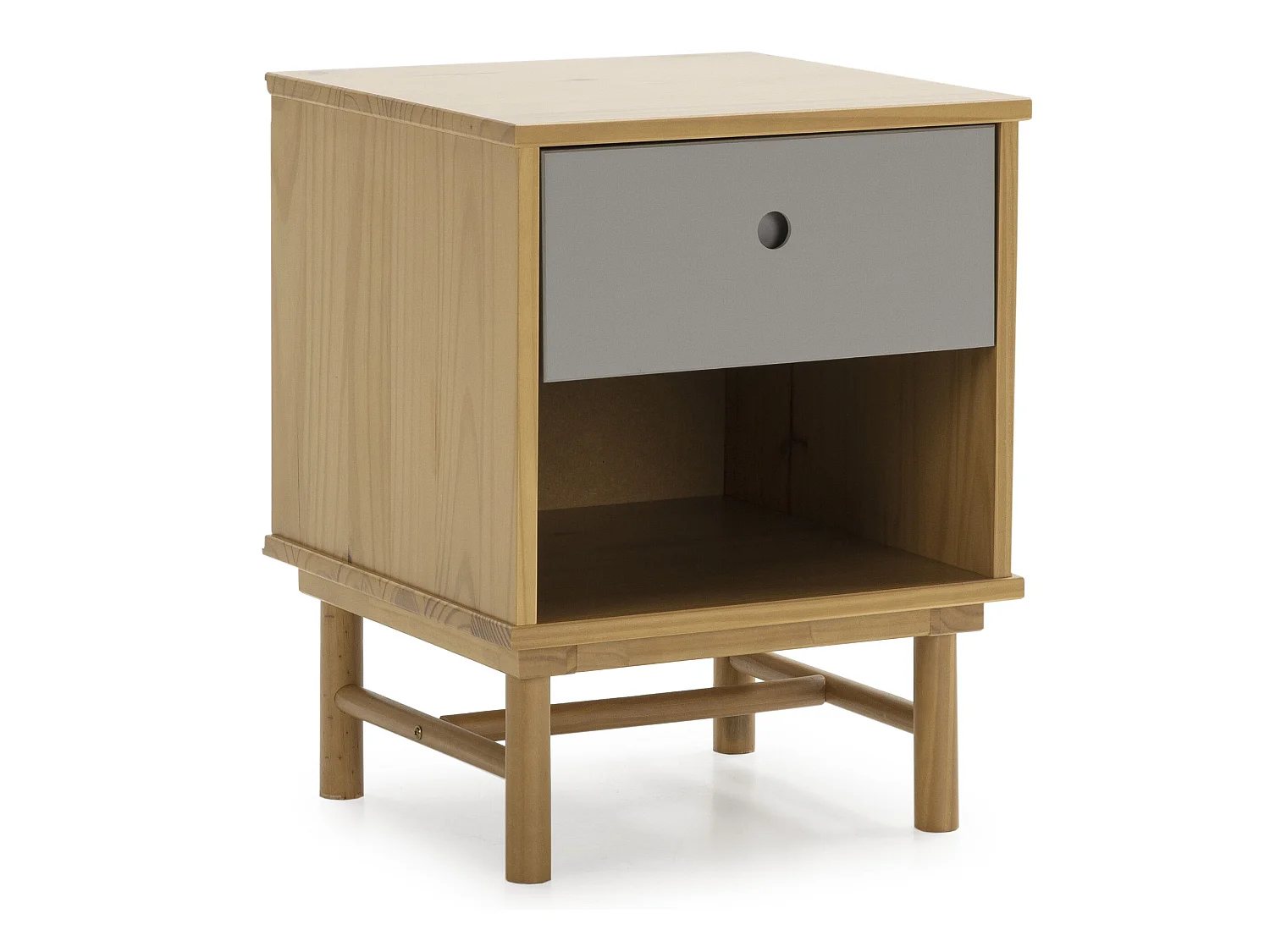 Comodino Magnus 1 cassetto, legno massello, 40 cm (larghezza) 40 cm (profondità) 52 cm (altezza)