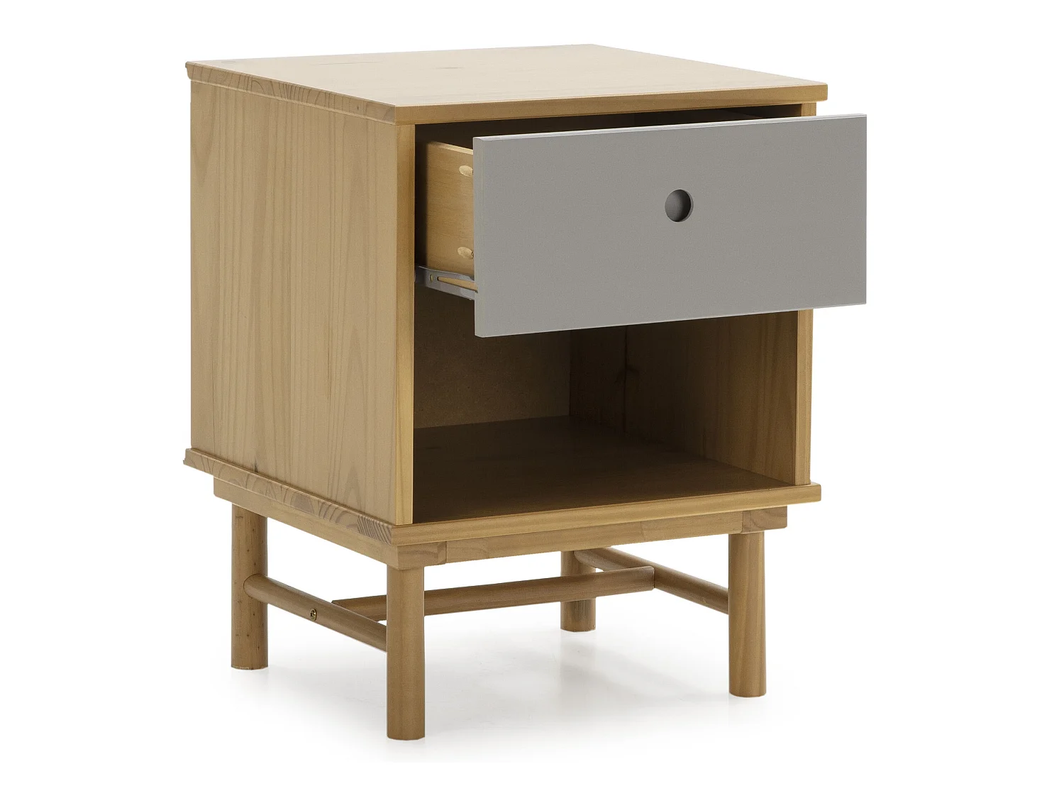 Comodino Magnus 1 cassetto, legno massello, 40 cm (larghezza) 40 cm (profondità) 52 cm (altezza)