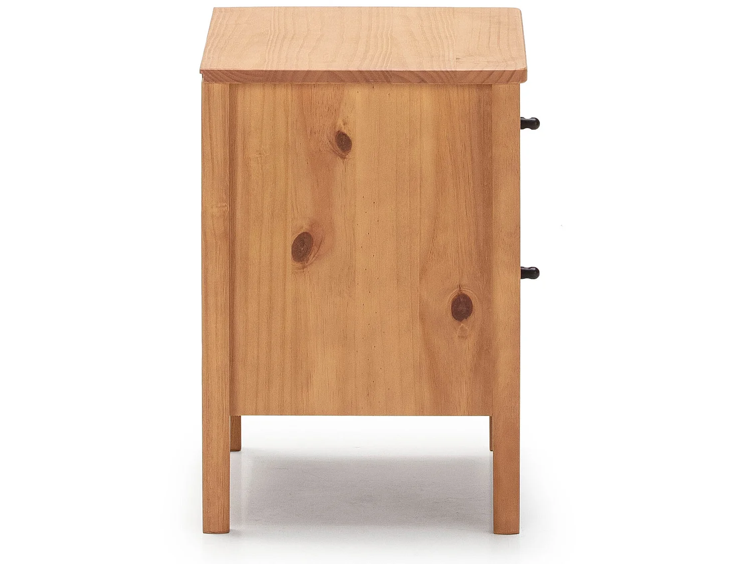 Comodino Luca 2 Cassetti Rovere, Legno Massello, 46 ​​cm (Larghezza) 35 cm (Profondità) 51 cm (Altezza)