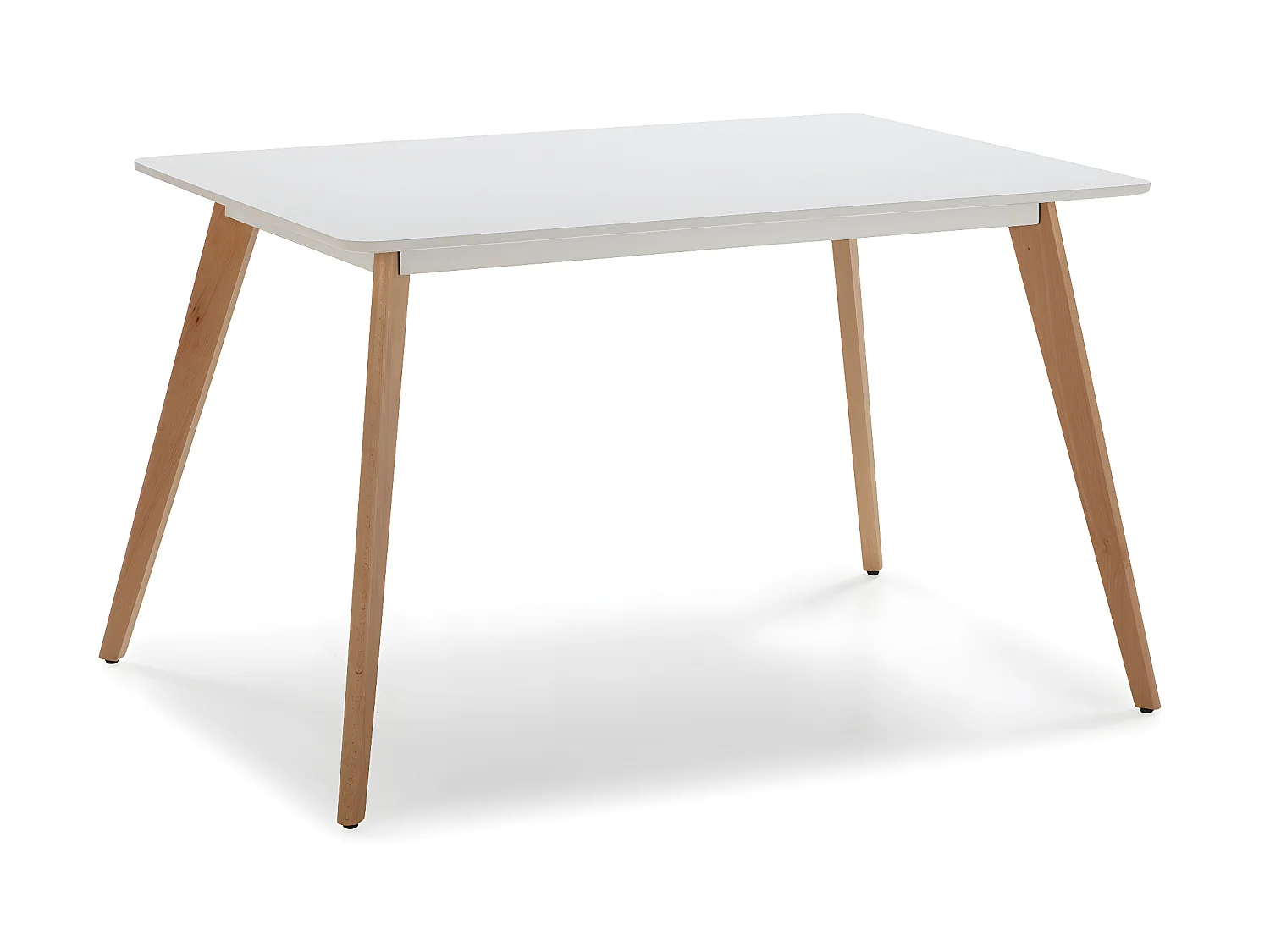 Mesa de comerdor Aroa 120x80 cm Blanco, Patas de Madera de Haya, 120 x 80 cm