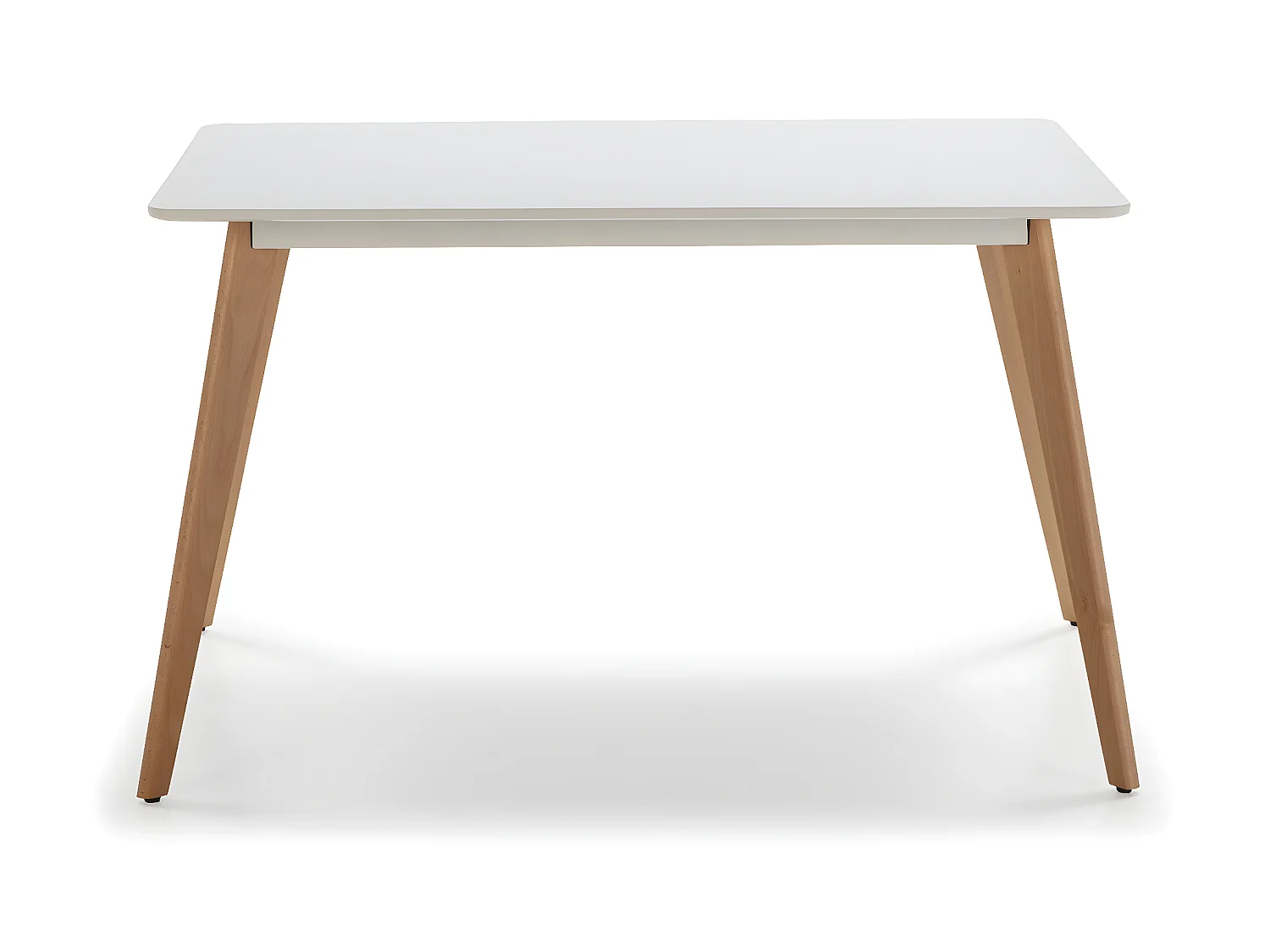 Mesa de comerdor Aroa 120x80 cm Blanco, Patas de Madera de Haya, 120 x 80 cm