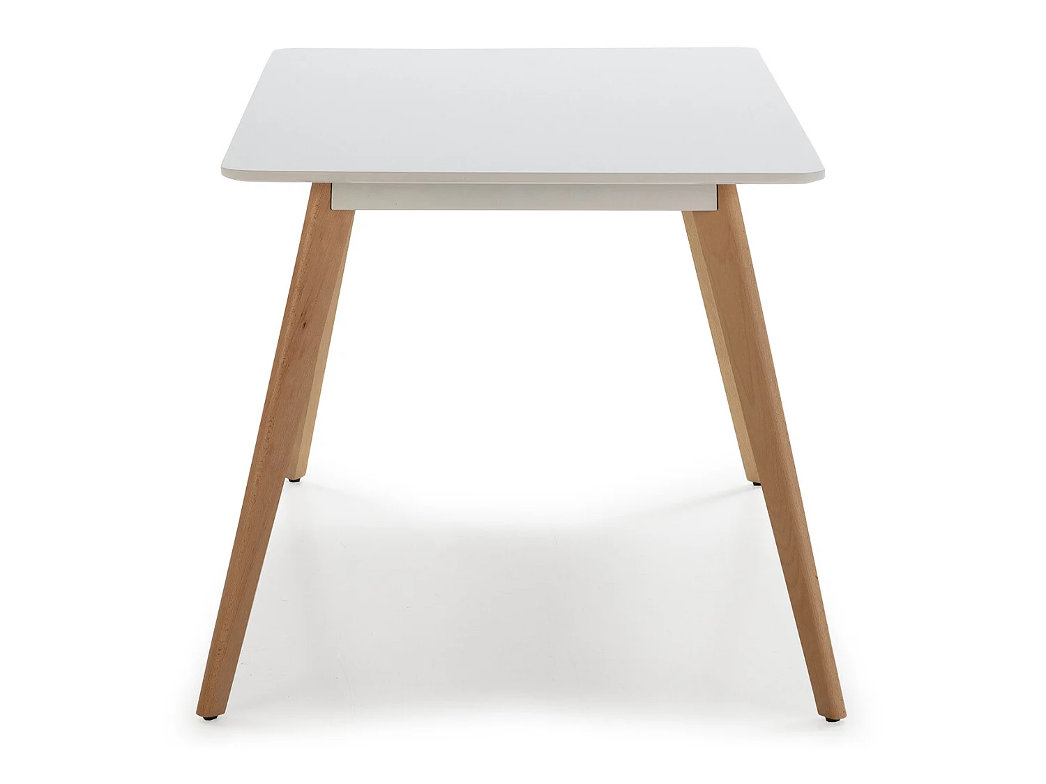 Mesa de comerdor Aroa 120x80 cm Blanco, Patas de Madera de Haya, 120 x 80 cm