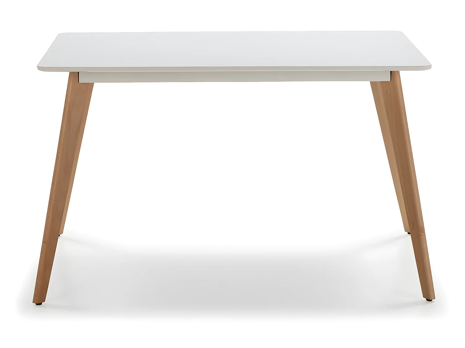 Mesa de comerdor Aroa 120x80 cm Blanco, Patas de Madera de Haya, 120 x 80 cm
