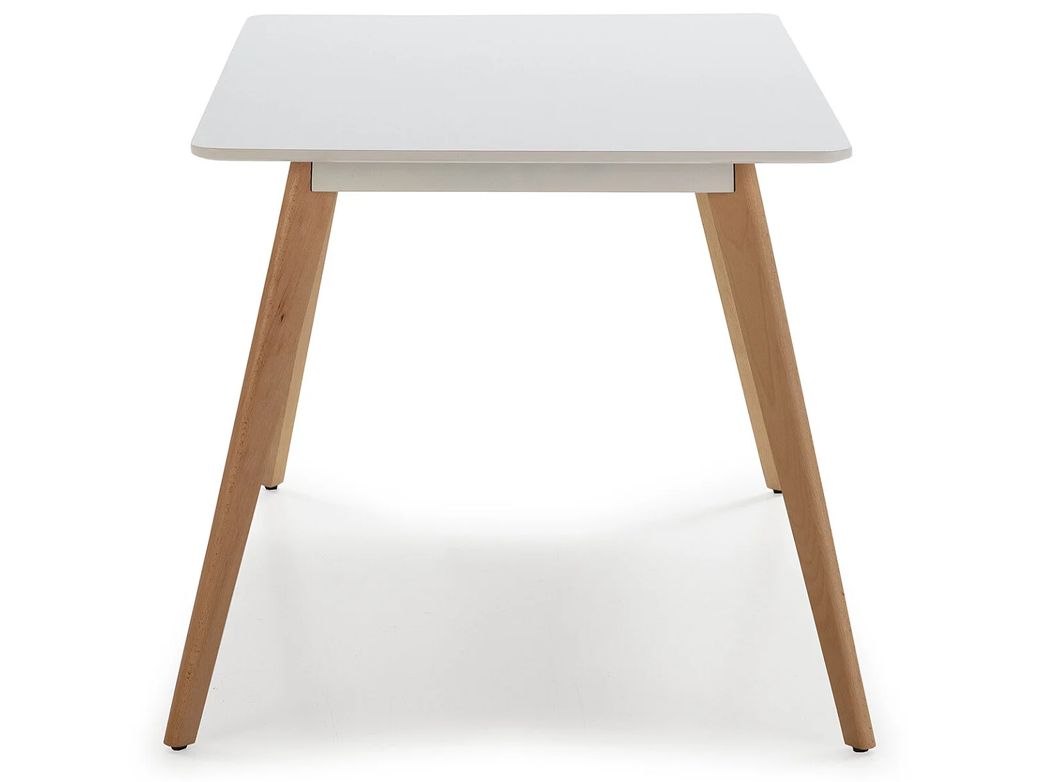 Mesa de comerdor Aroa 120x80 cm Blanco, Patas de Madera de Haya, 120 x 80 cm