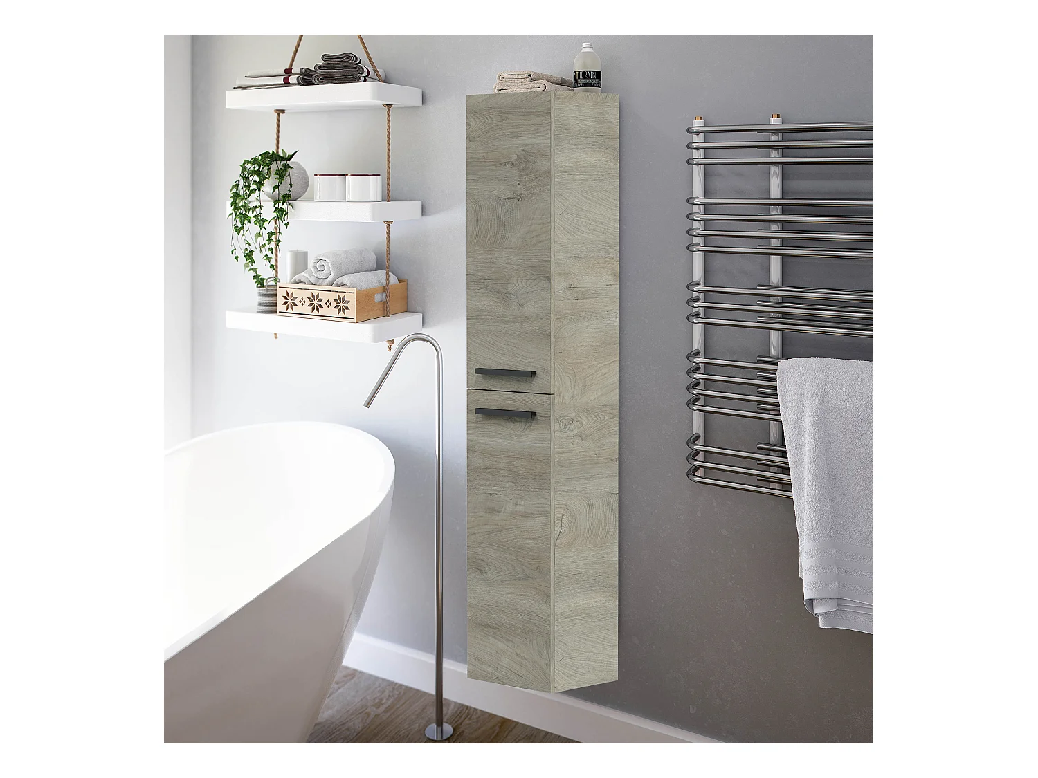 Armario de baño Alise 2 Puertas, Acabado en Color Alaska