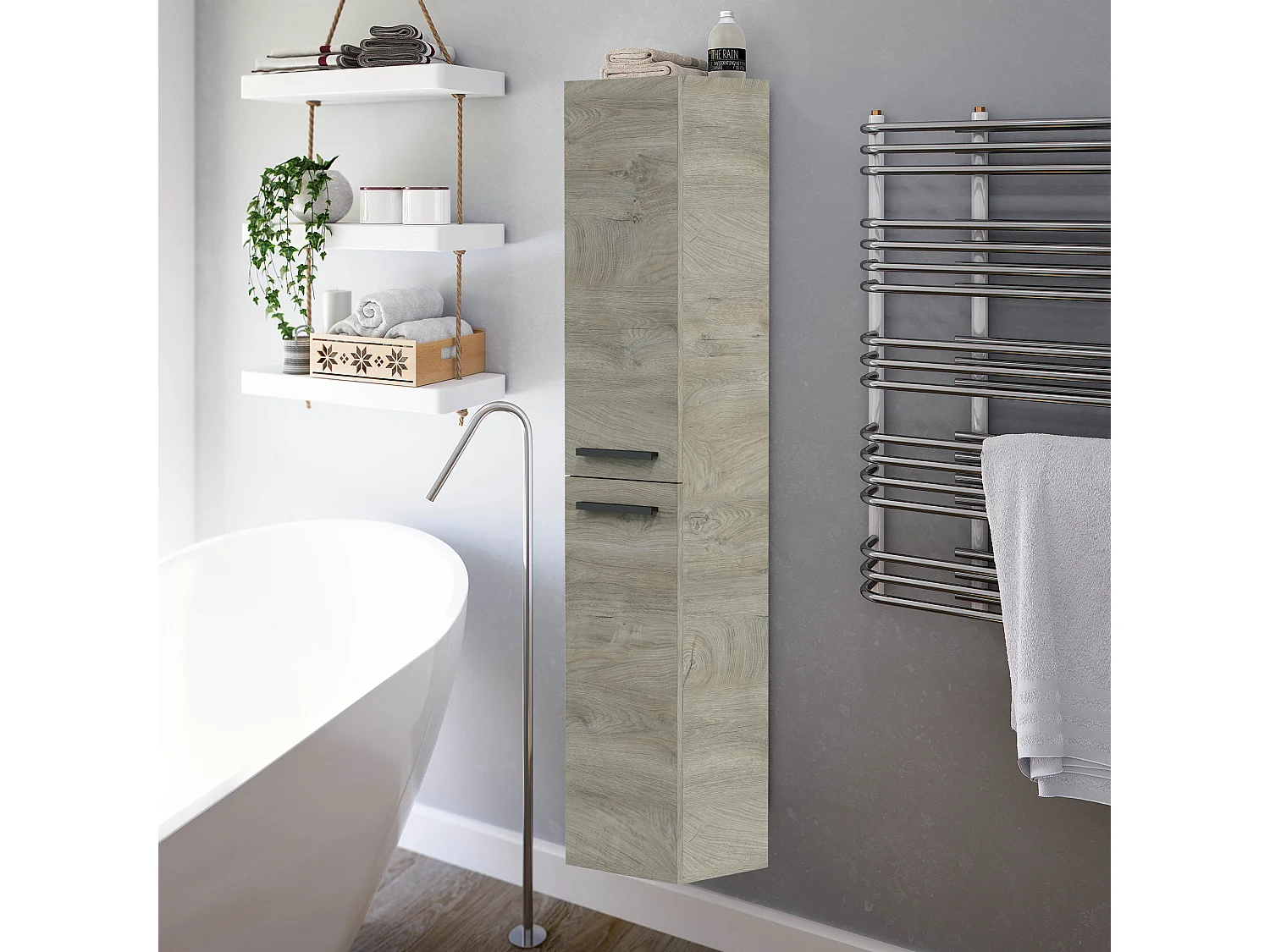 Armario de baño Alise 2 Puertas, Acabado en Color Alaska