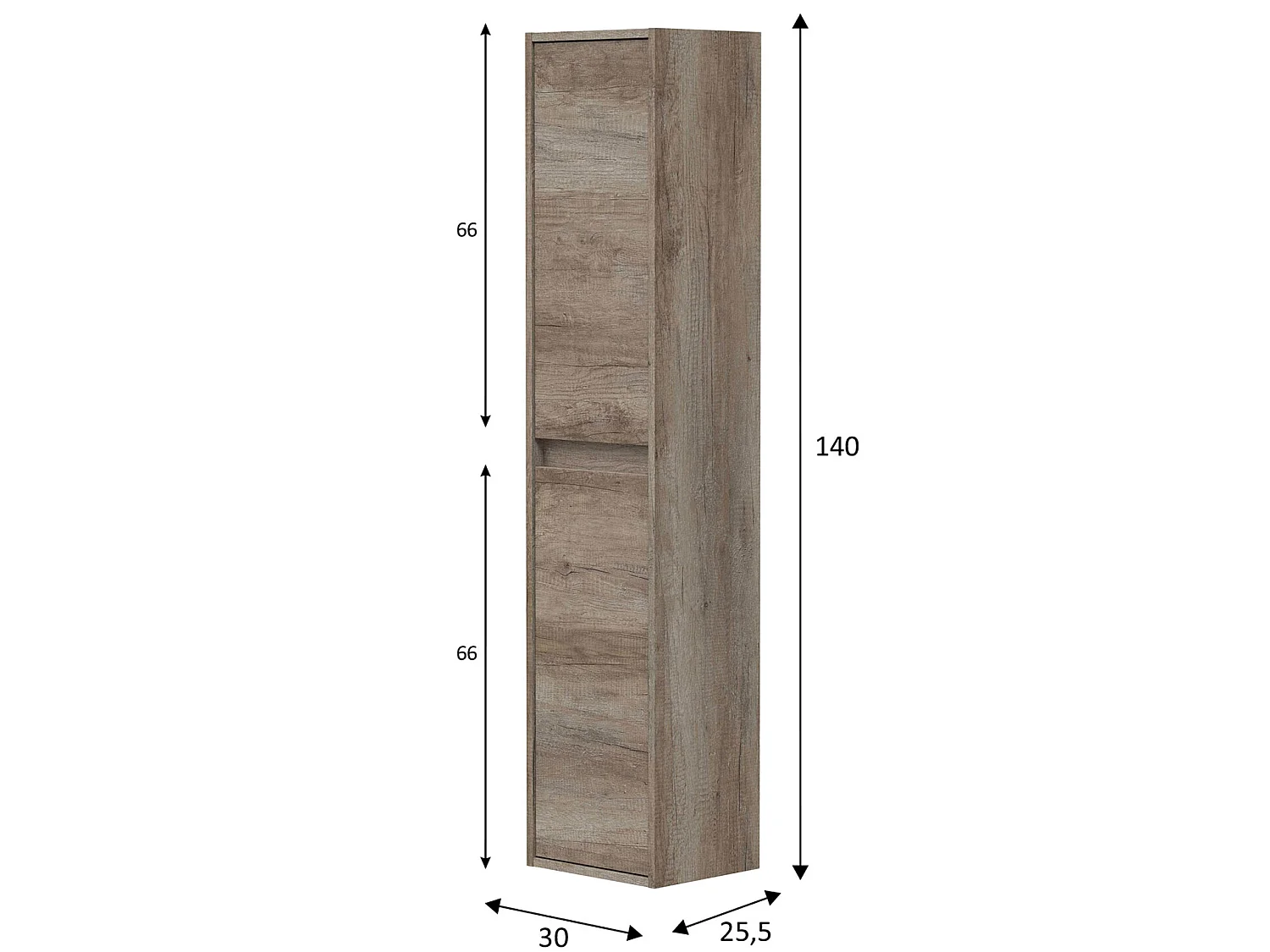 Armario de baño Devin 2 Puertas, Acabado en Color Nordik