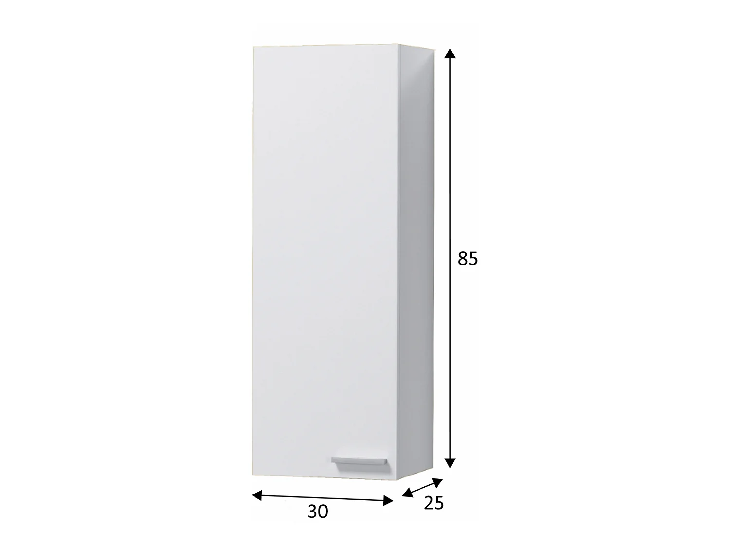 Armario de baño Levis 1 Puerta, Acabado en Color Blanco Brillo