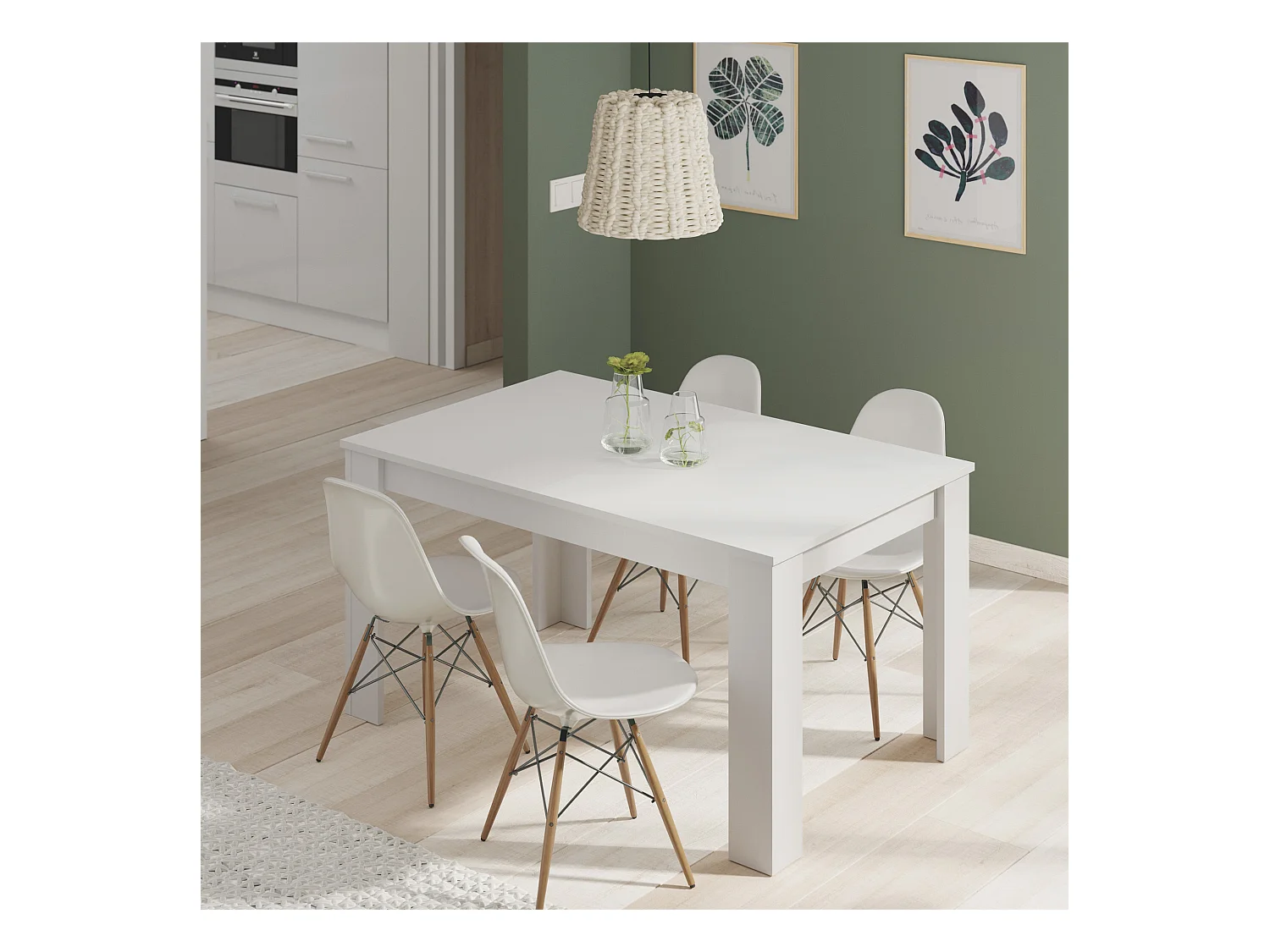 Mesa Extensible Fani Color Blanco, 140/190 (Ancho) 90 (Profundo) 78 (Altura) cm