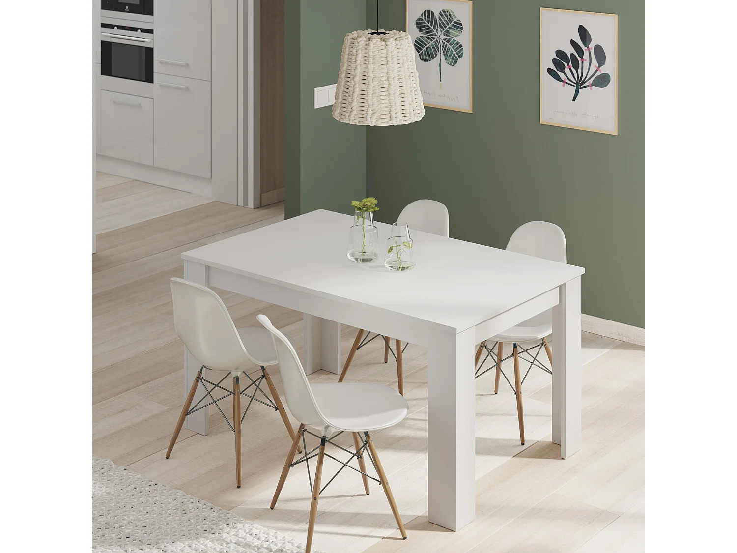 Mesa Extensible Fani Color Blanco, 140/190 (Ancho) 90 (Profundo) 78 (Altura) cm