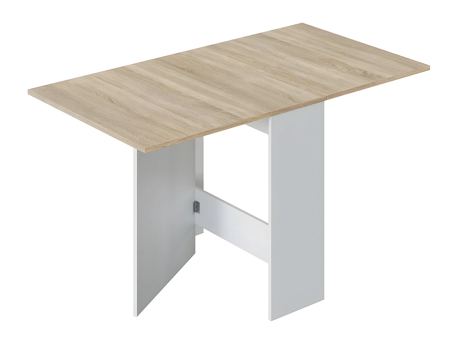 Mesa Plegable LYS Color Roble y Blanco, 30/140 (Ancho) 77 (Profundo) 78 (Altura)