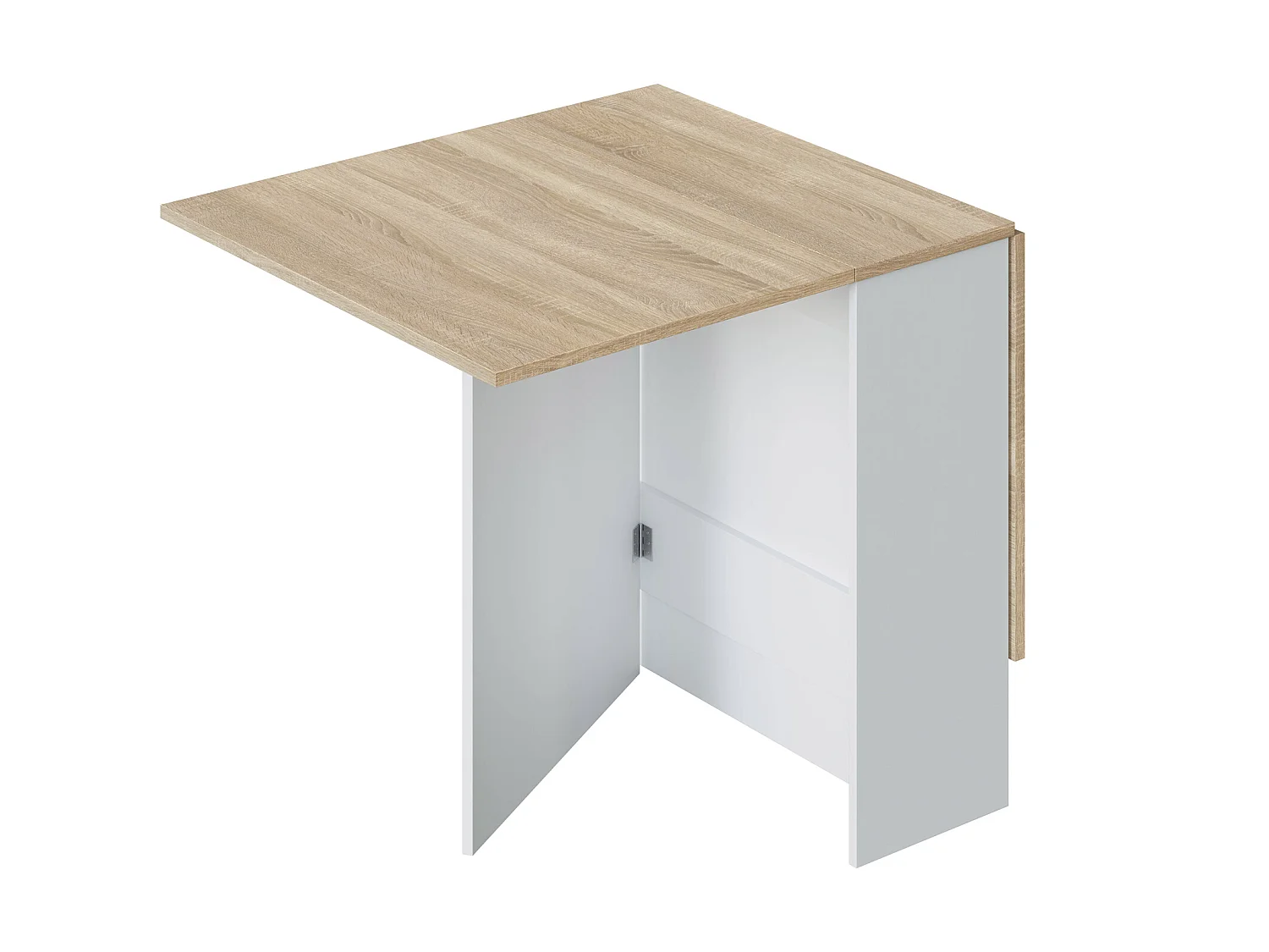 Mesa Plegable LYS Color Roble y Blanco, 30/140 (Ancho) 77 (Profundo) 78 (Altura)