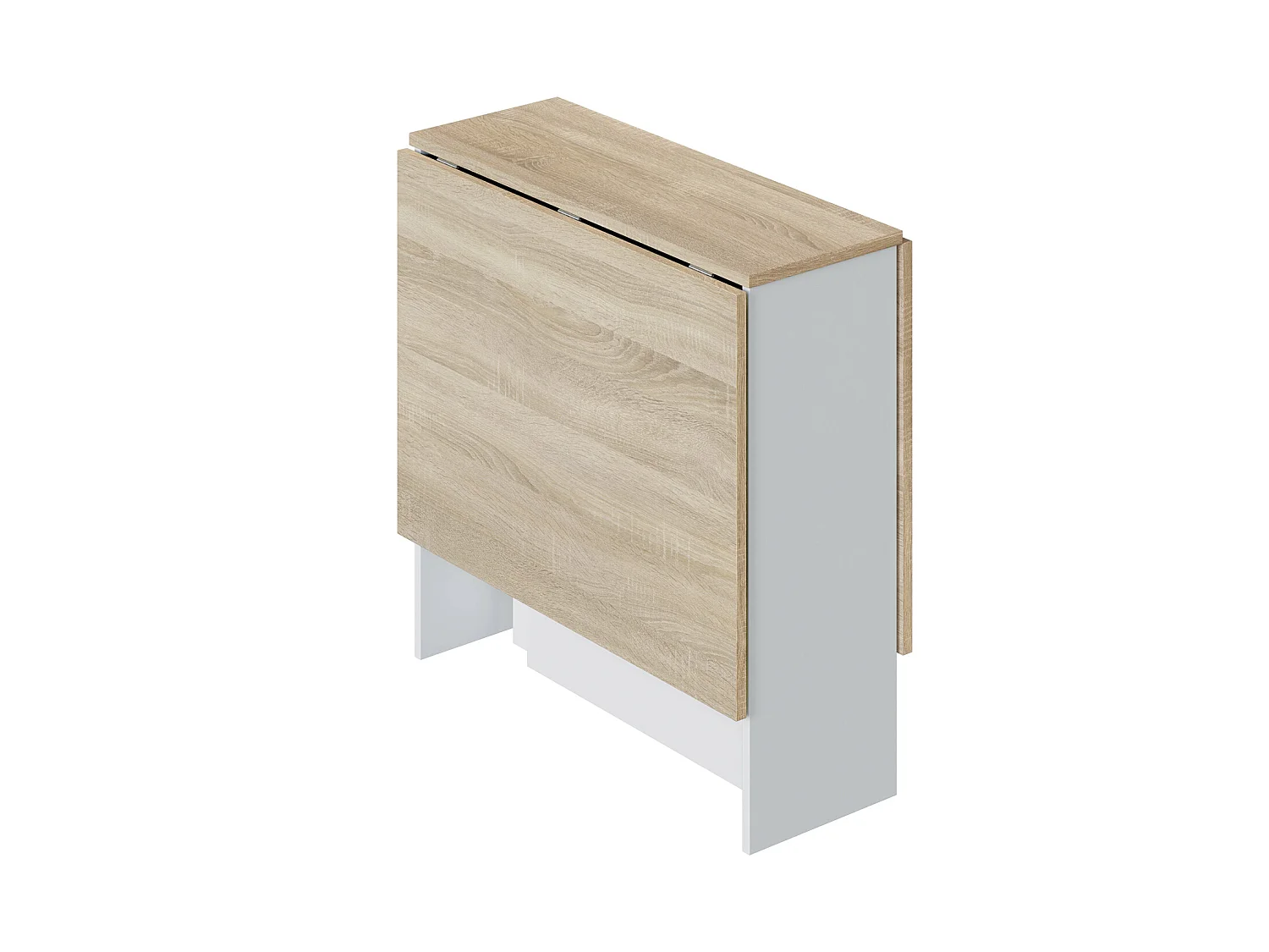 Mesa Plegable LYS Color Roble y Blanco, 30/140 (Ancho) 77 (Profundo) 78 (Altura)