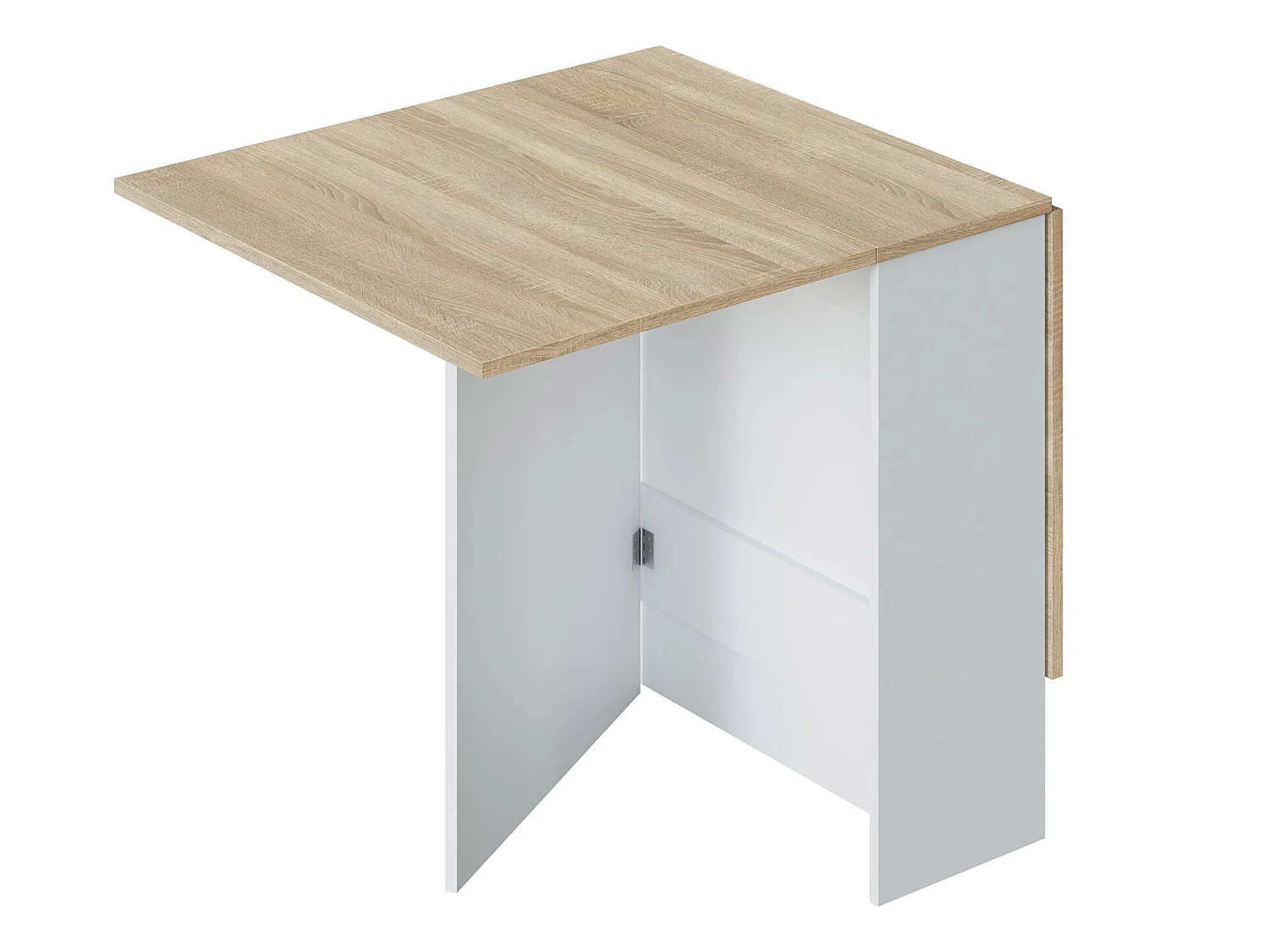 Mesa Plegable LYS Color Roble y Blanco, 30/140 (Ancho) 77 (Profundo) 78 (Altura)