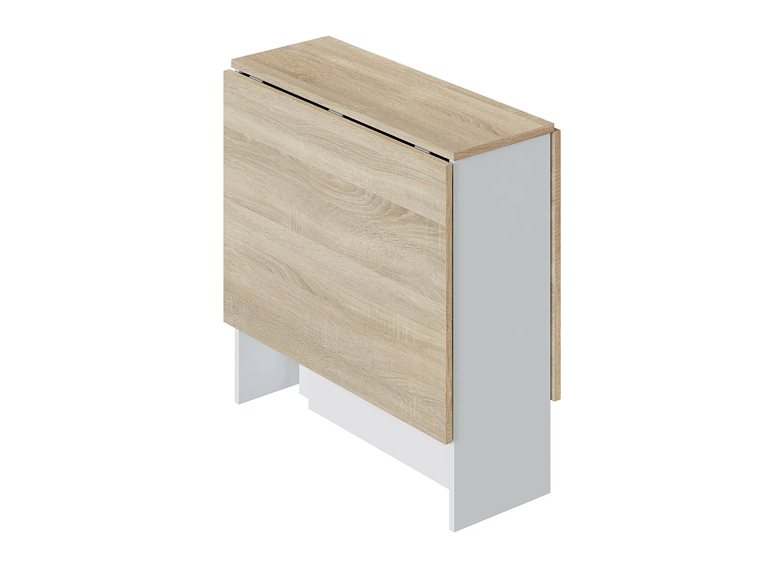 Mesa Plegable LYS Color Roble y Blanco, 30/140 (Ancho) 77 (Profundo) 78 (Altura)