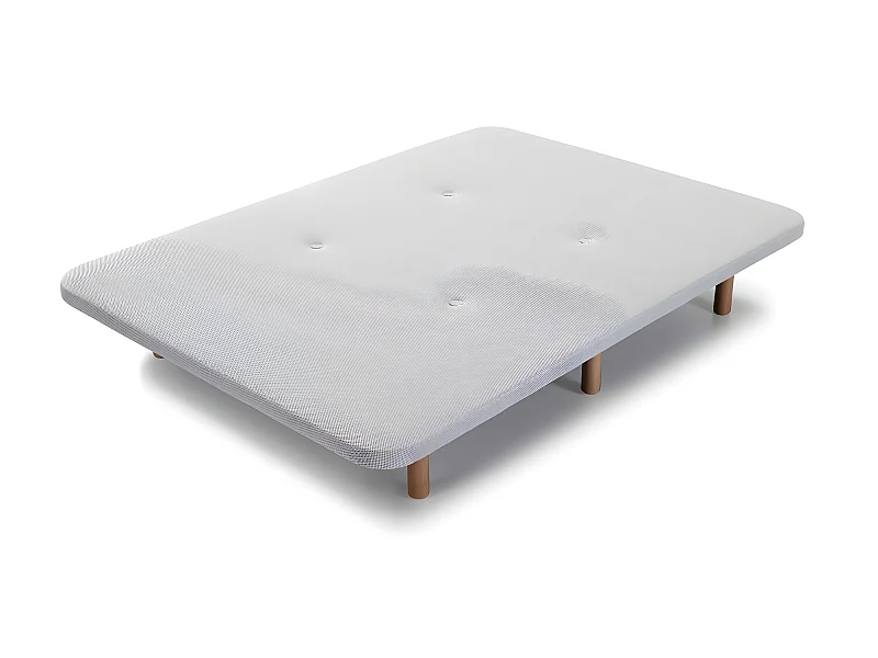 Base tapizada Tejido 3D 150x190 cm Blanco, Válvulas de transpiración