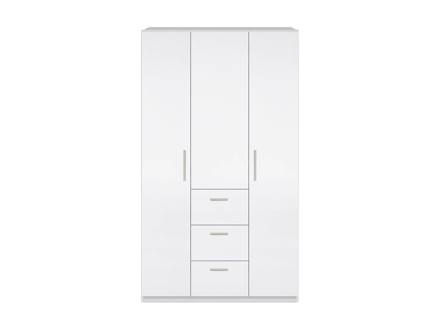 Armario ropero Lisa 3 Puertas 3 Cajones Color Blanco Brillo, 117 Ancho 52 Profundo 203 Alto cm