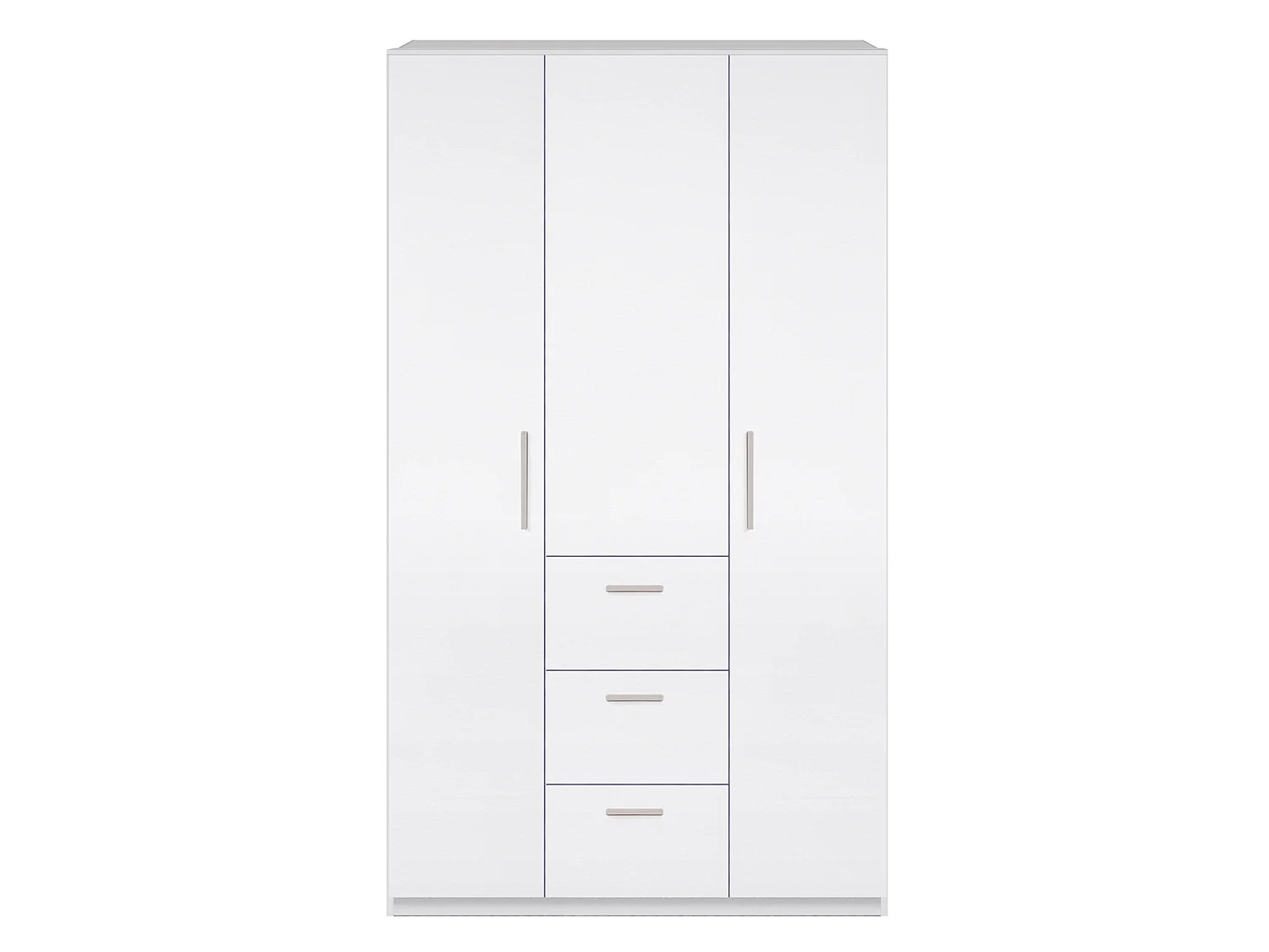 Armario ropero Lisa 3 Puertas 3 Cajones Color Blanco Brillo, 117 Ancho 52 Profundo 203 Alto cm