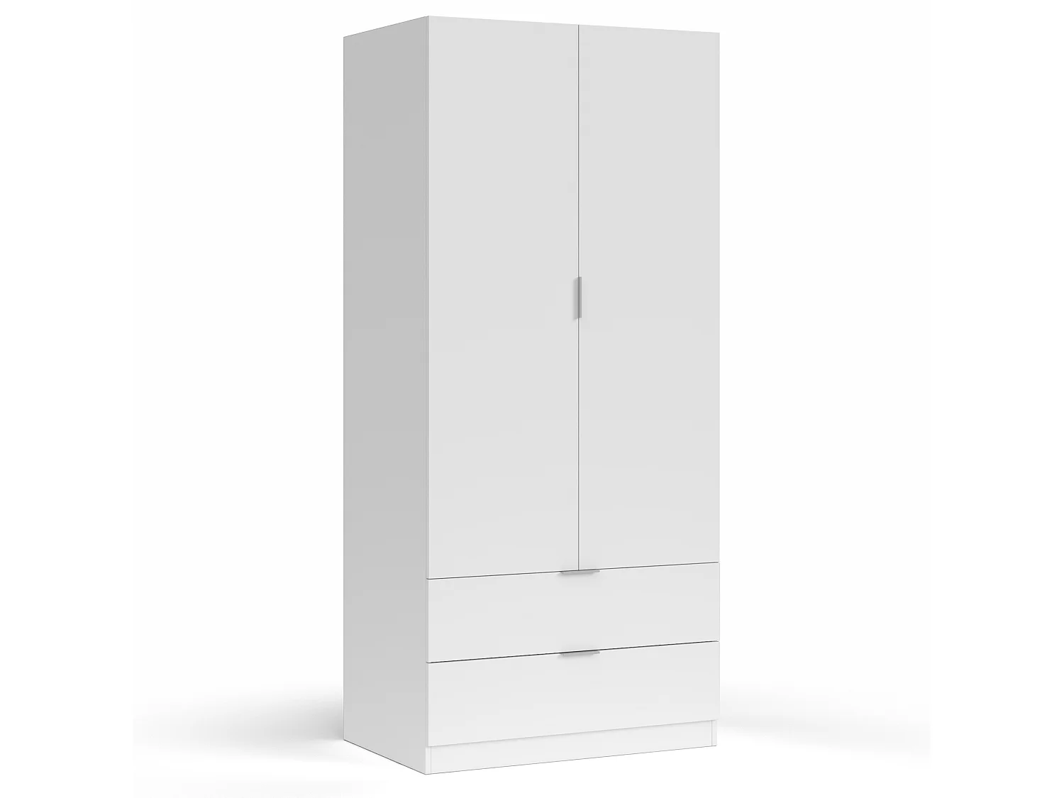 Armario ropero Nico 2 Puertas y 2 Cajones Color Blanco, 81 cm Ancho 52 cm Profundo 180 cm Alto