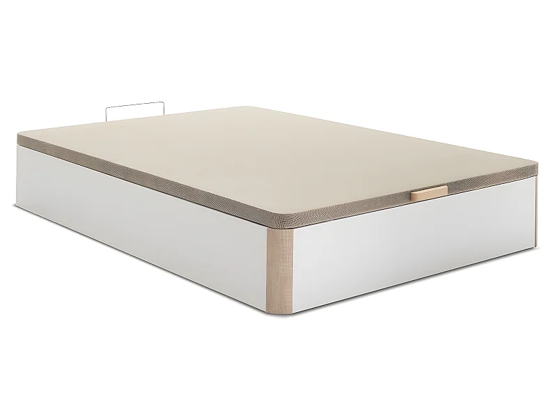 Canapé Abatible Petra 135x190 cm Blanco/Cambrian Gran Capacidad