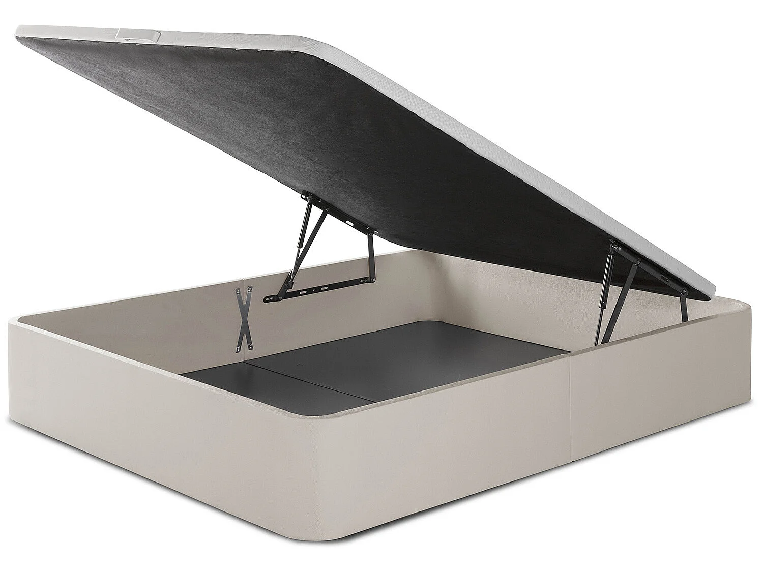 Canapé abatible Space 90x200 cm, Piel sintética Color Piedra, 36 cm Altura