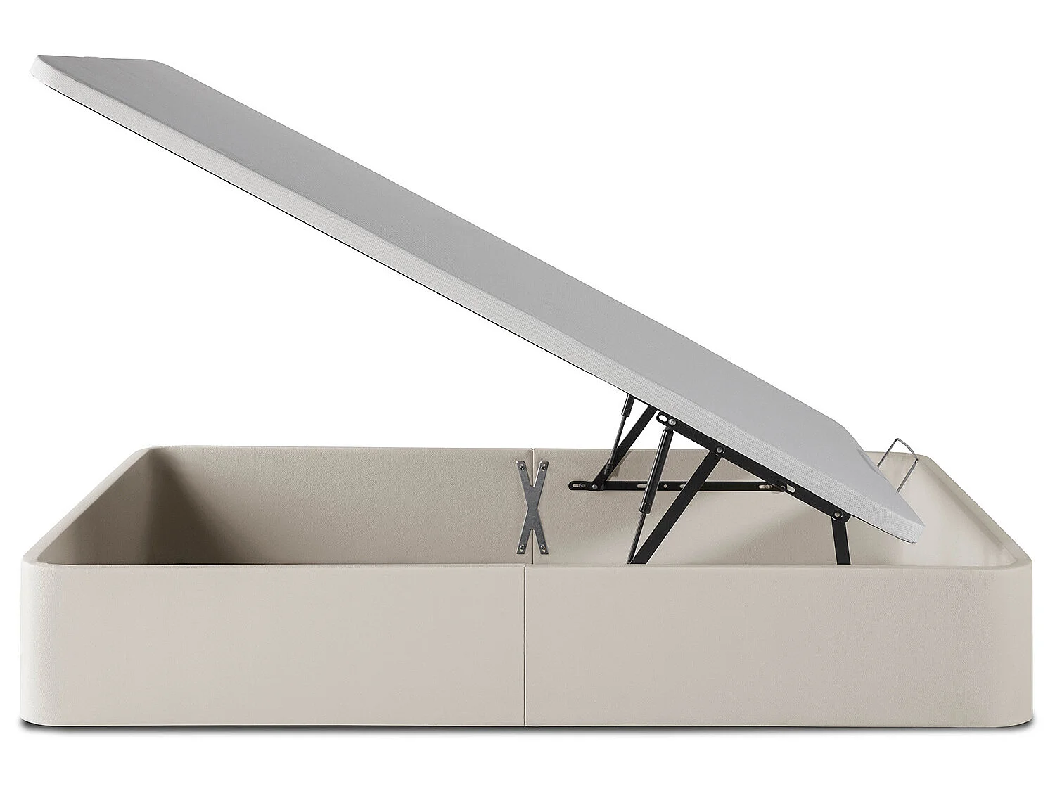 Canapé abatible Space 90x200 cm, Piel sintética Color Piedra, 36 cm Altura