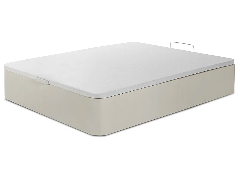 Canapé abatible Space 90x200 cm, Piel sintética Color Piedra, 36 cm Altura