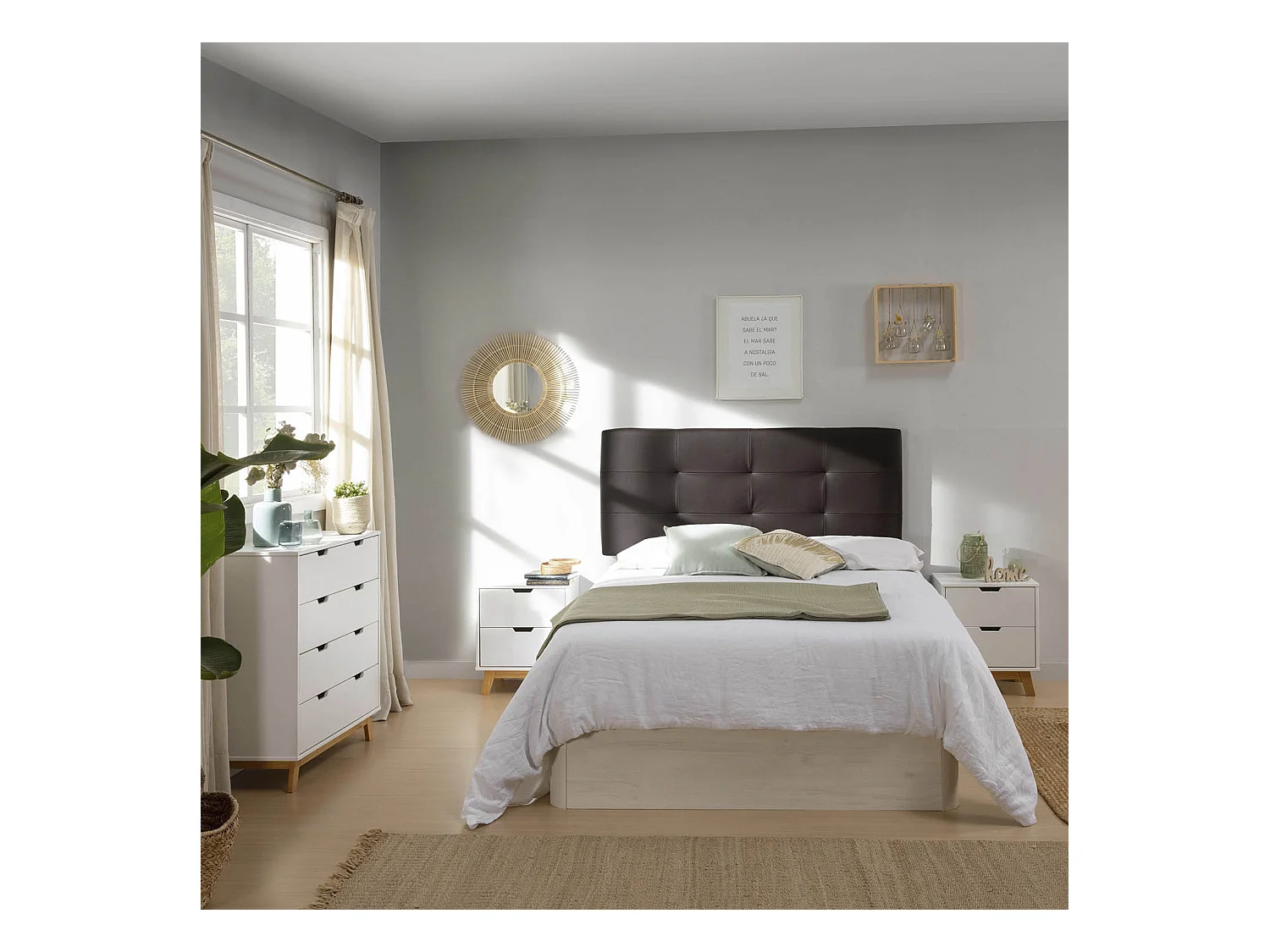 Canapé Abatible Petra 90x190 cm Blanco Nordic de Gran Capacidad