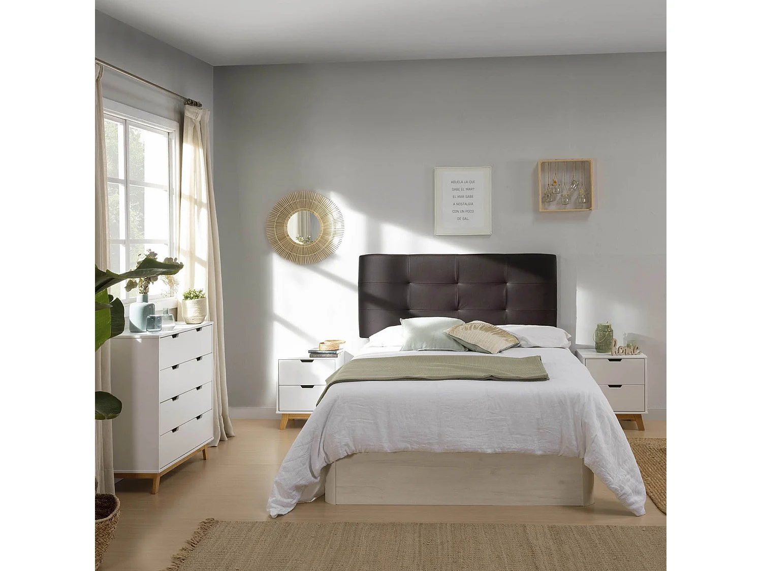 Canapé Abatible Petra 90x190 cm Blanco Nordic de Gran Capacidad