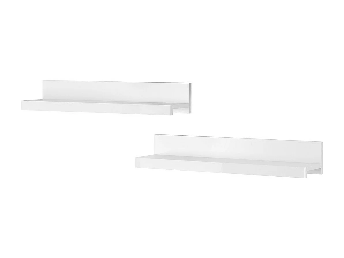 Lot de 2 étagères murales coloris blanc brillant. Collection BOMBAY.