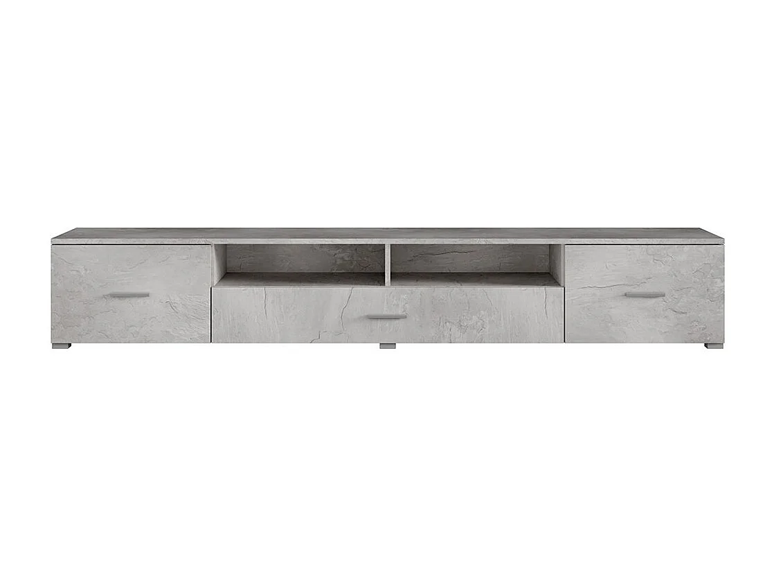Meuble TV XL 210cm collection CONNOR. Coloris gris effet béton