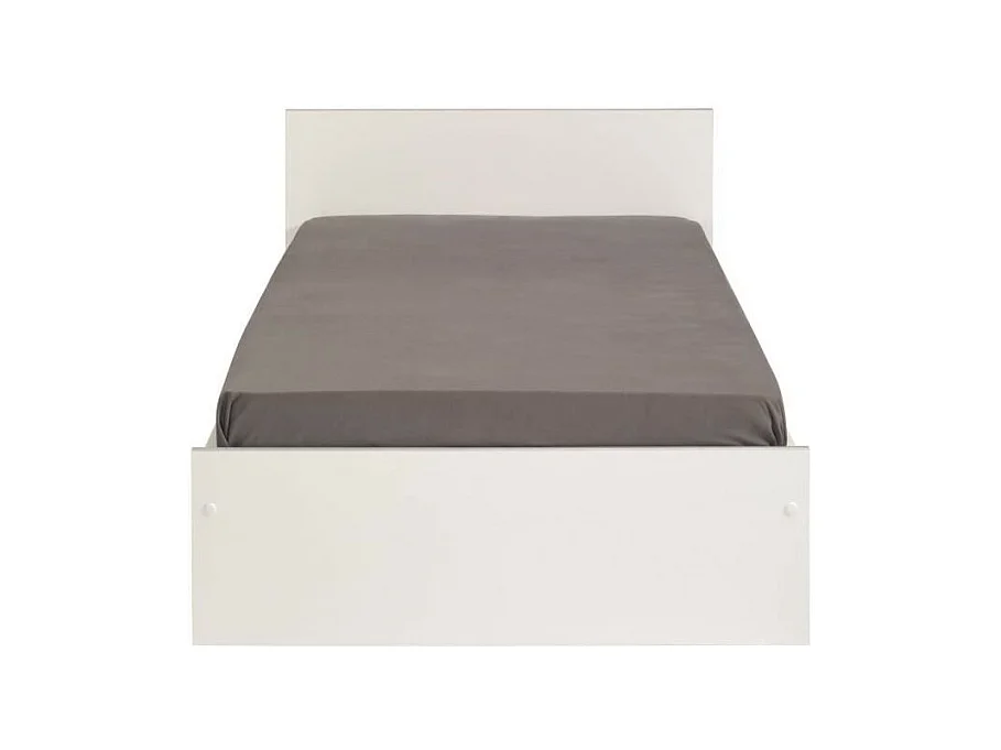 SCOOP Lit Enfant l90x L200 cm avec 3 meubles de rangement - Contemporain - Décor blanc