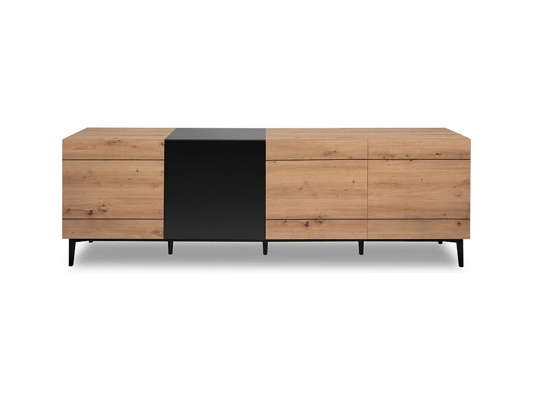 Buffet Bas 4 Portes décor Bois clair L200 cm - Nola