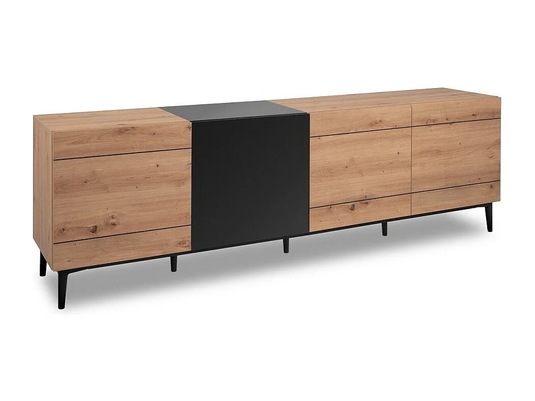 Buffet Bas 4 Portes décor Bois clair L200 cm - Nola