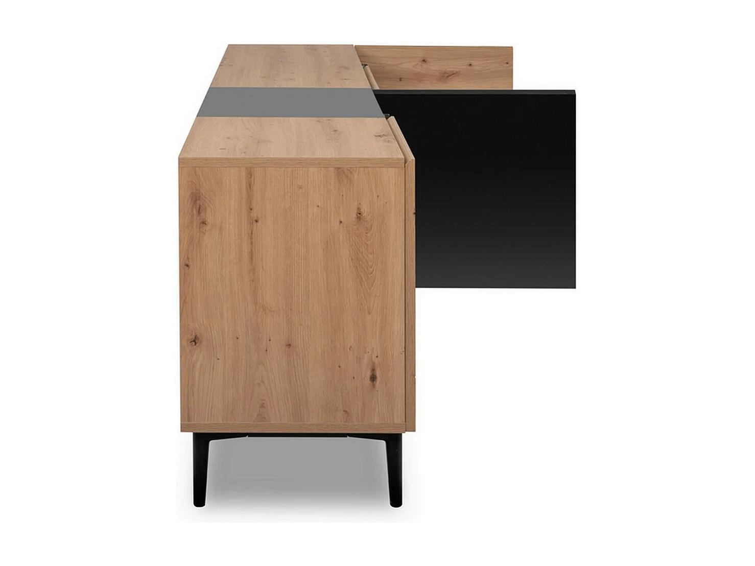 Buffet Bas 4 Portes décor Bois clair L200 cm - Nola