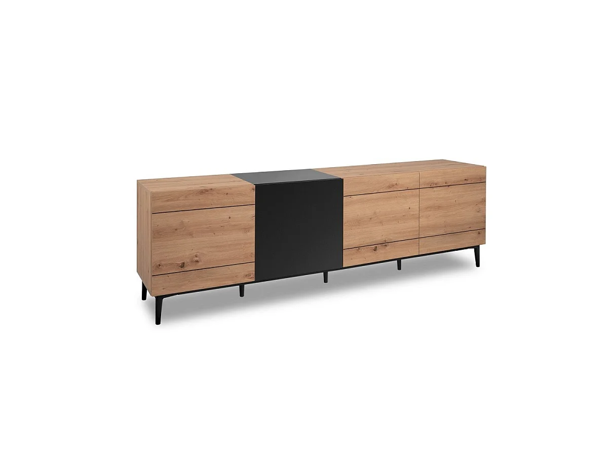 Buffet Bas 4 Portes décor Bois clair L200 cm - Nola