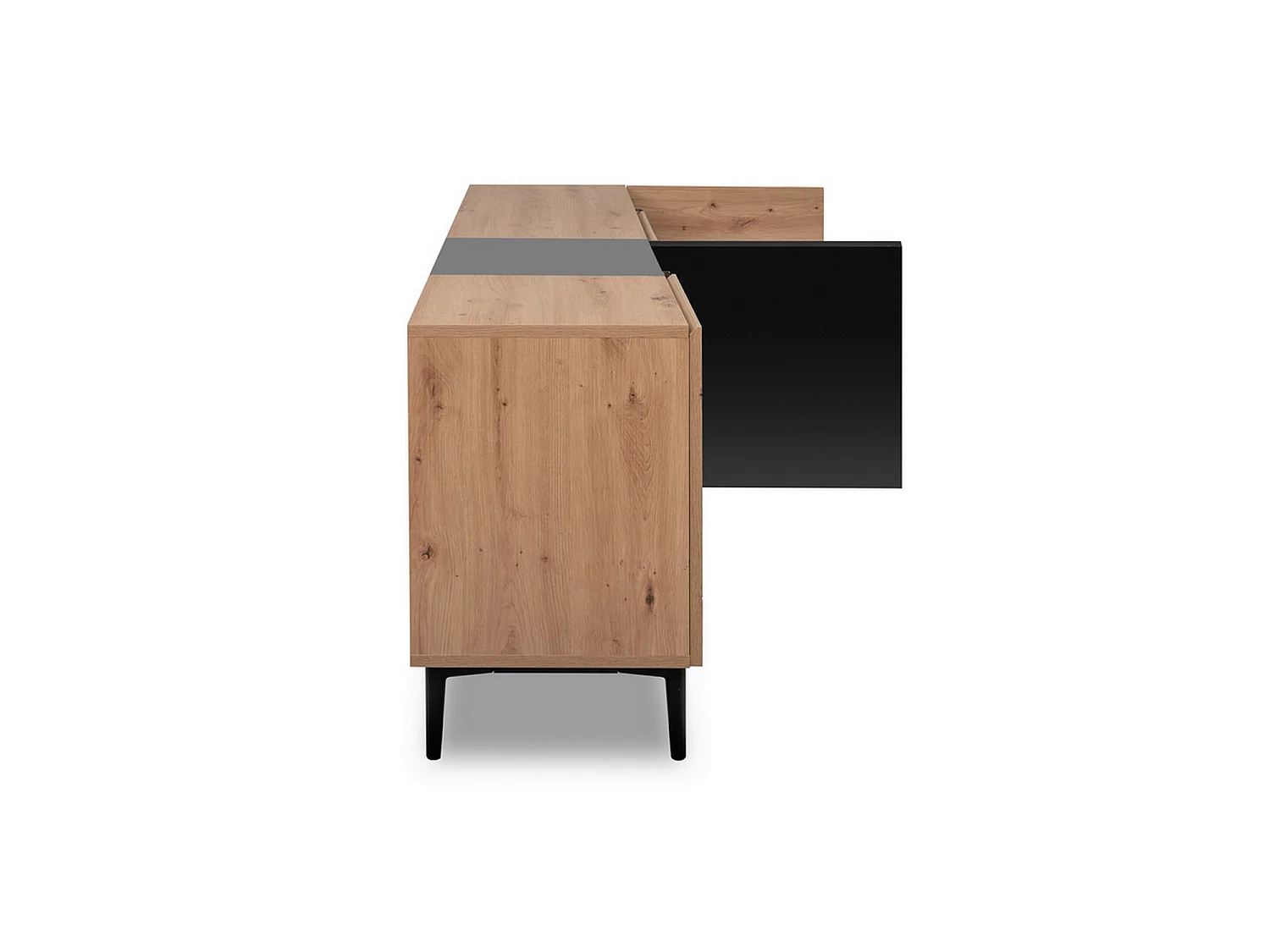 Buffet Bas 4 Portes décor Bois clair L200 cm - Nola