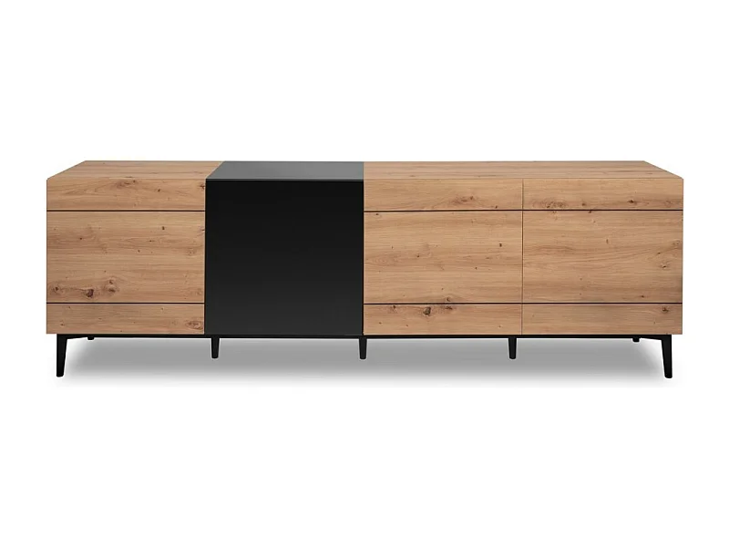 Buffet Bas 4 Portes décor Bois clair L200 cm - Nola