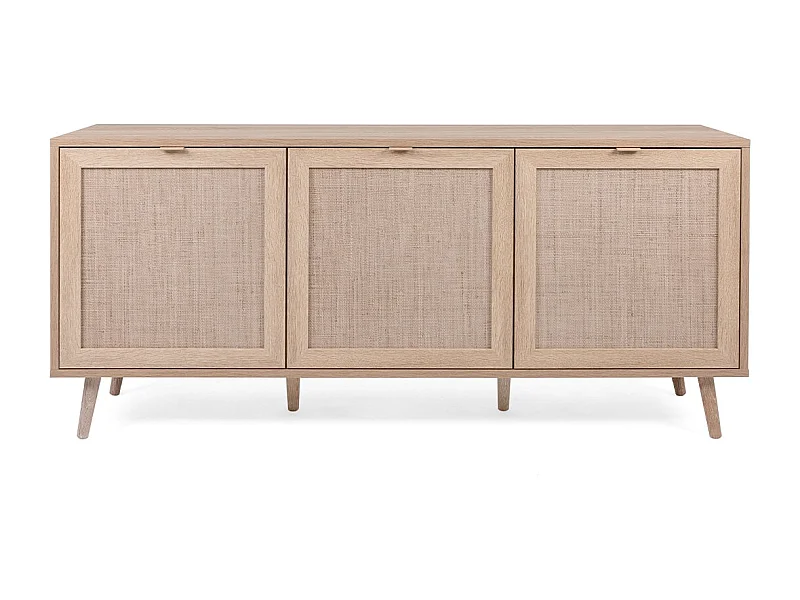 Dressoir met 3 Deuren L150 cm - Rotan afdruk - Bali