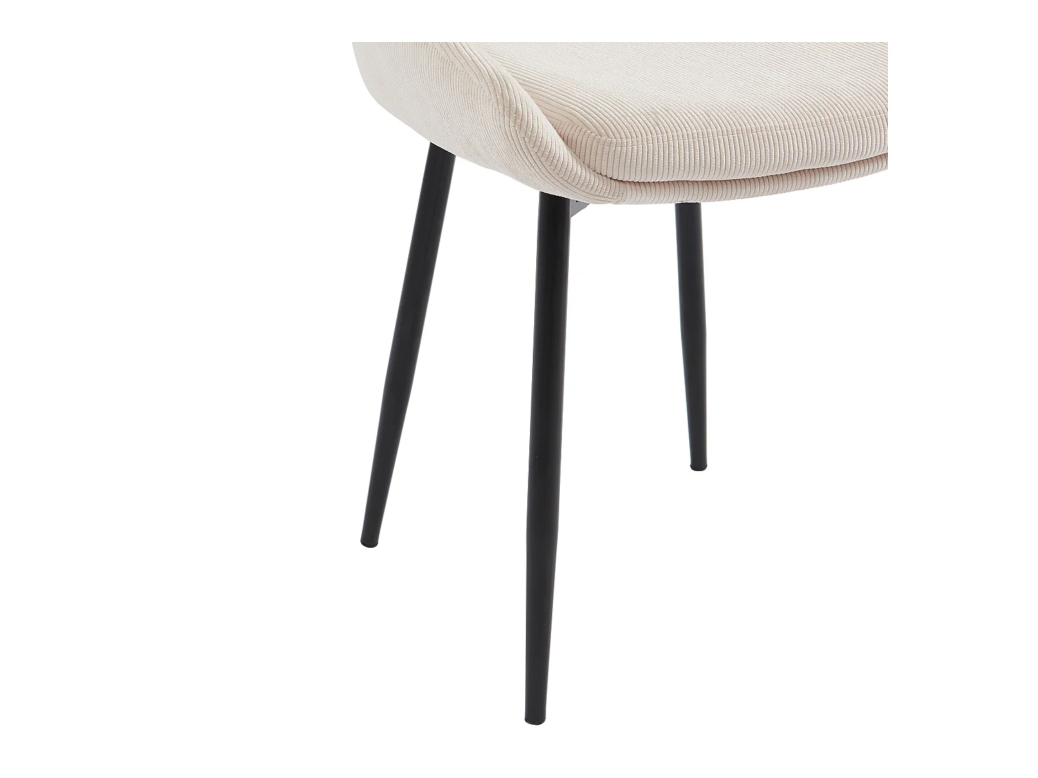 Set van 6 stoelen van ribfluweel en metaal - Crèmewit - MASURIE