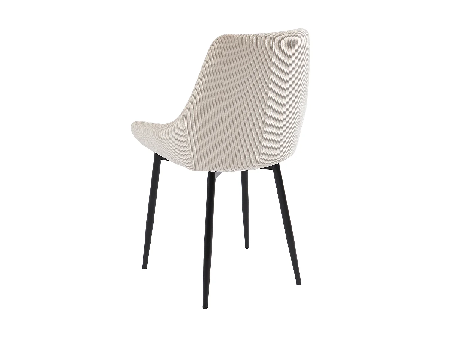 Set van 6 stoelen van ribfluweel en metaal - Crèmewit - MASURIE