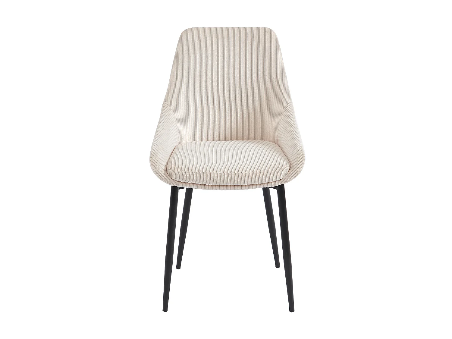 Lot de 6 chaises en velours côtelé et métal - Crème - MASURIE