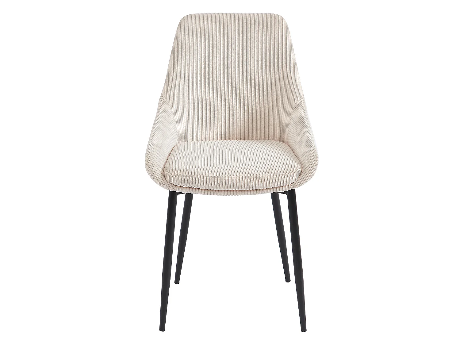 Stuhl 6er-Set - Cord & Metall - Cremefarben - MASURIE