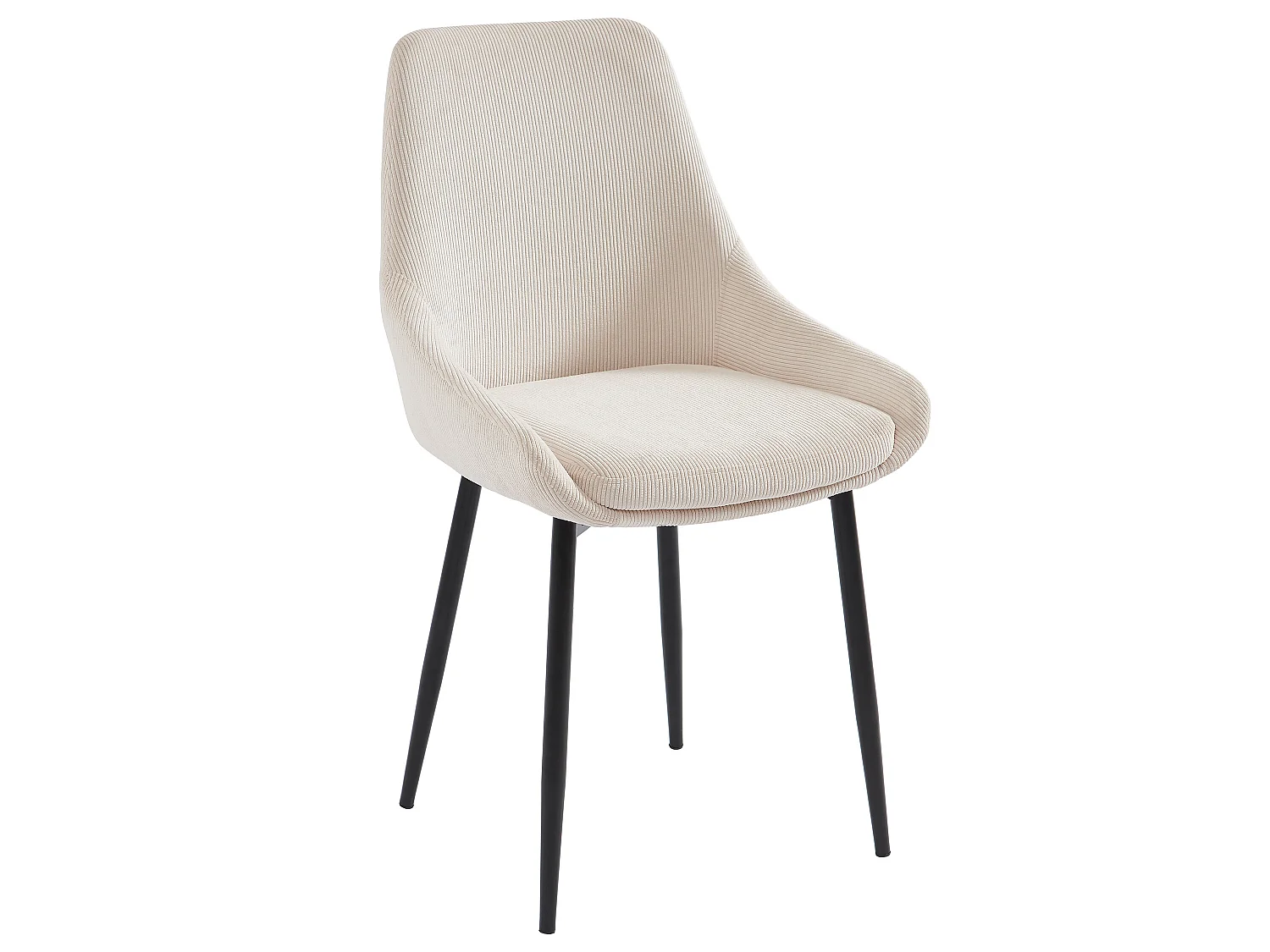 Stuhl 6er-Set - Cord & Metall - Cremefarben - MASURIE