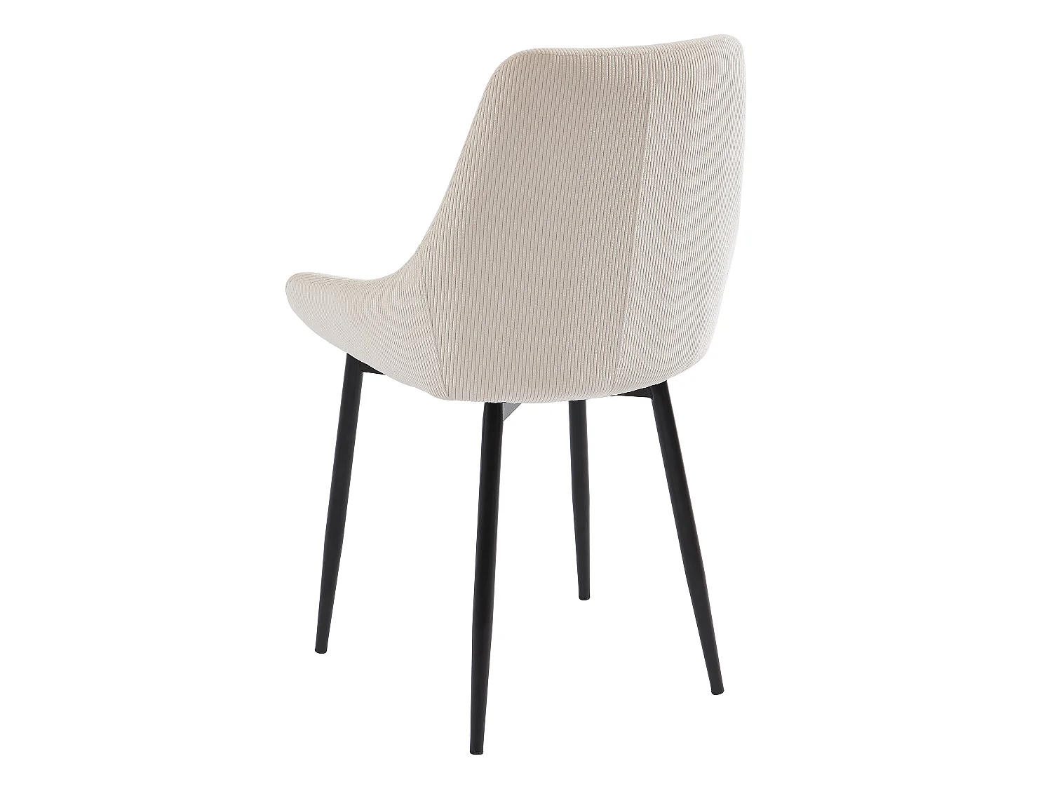 Stuhl 6er-Set - Cord & Metall - Cremefarben - MASURIE