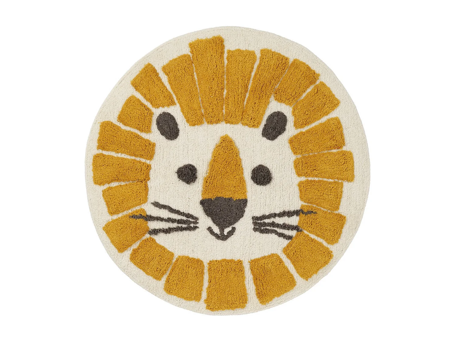 Tapis enfant rond jungle en coton 70x70cm