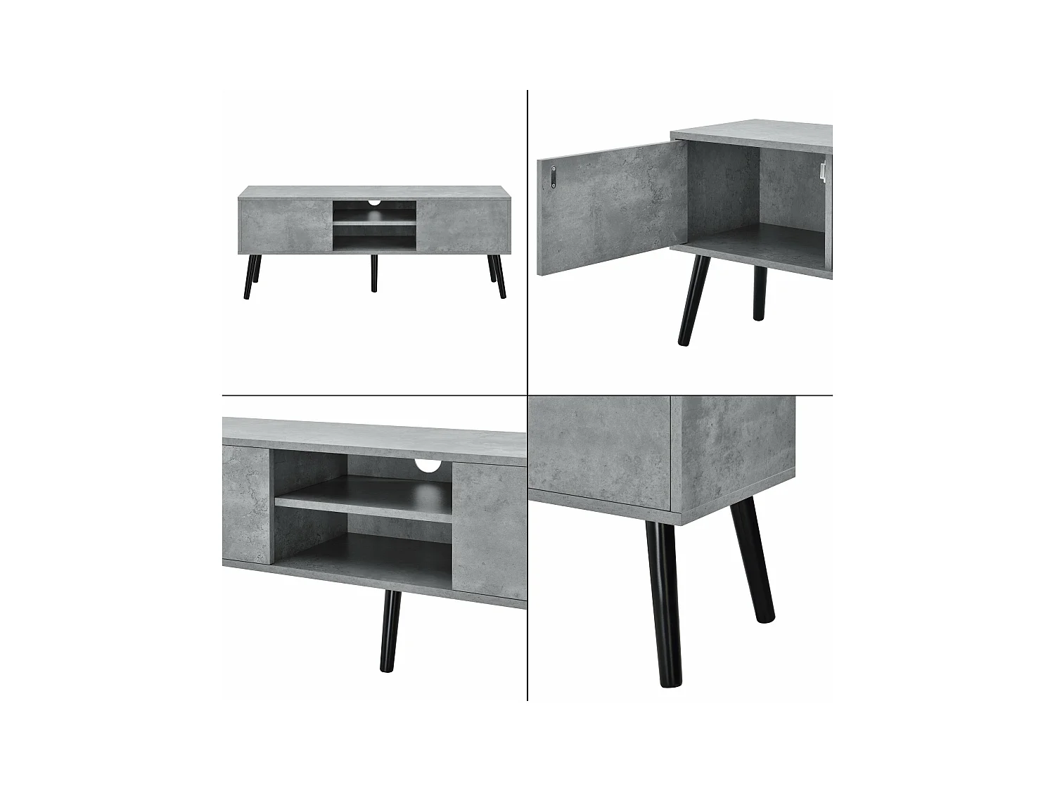 Meuble TV design support noire 120 x 29.5 x 46.5 cm 03_0005863