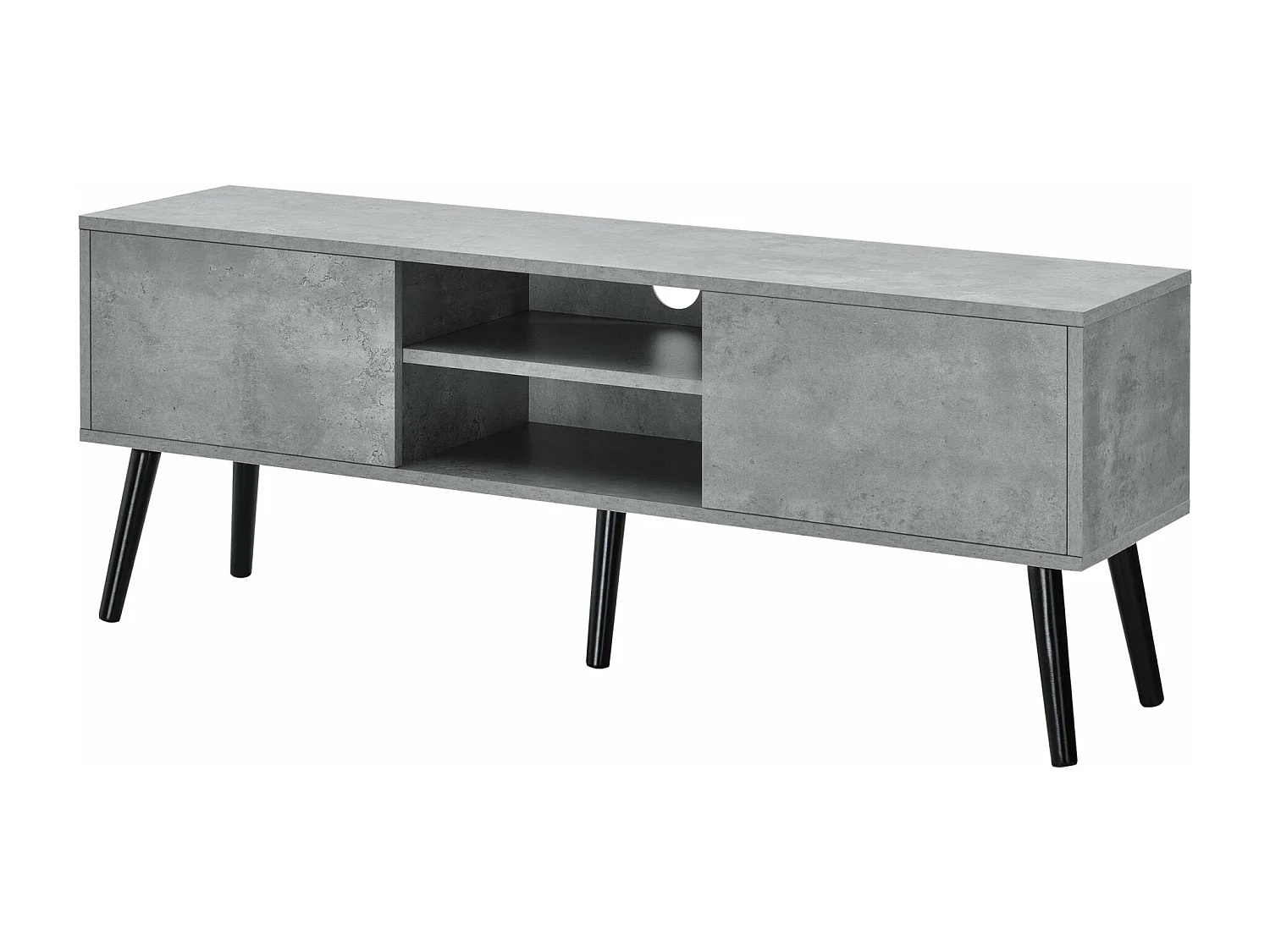 Móvel de TV de design Móvel de TV 120 cm efeito concreto preto 03_0005863